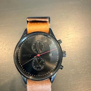 MVMT Men's Black Dial Watch with Tan Leather Strap